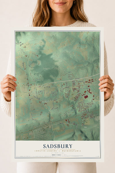 Map of Sadsbury, Chester County, Pennsylvania, 18 x 24 inch unframed archival matte print