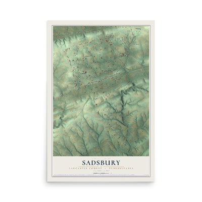 Map of Sadsbury, Lancaster County, Pennsylvania, 12 x 18 inch unframed archival matte print
