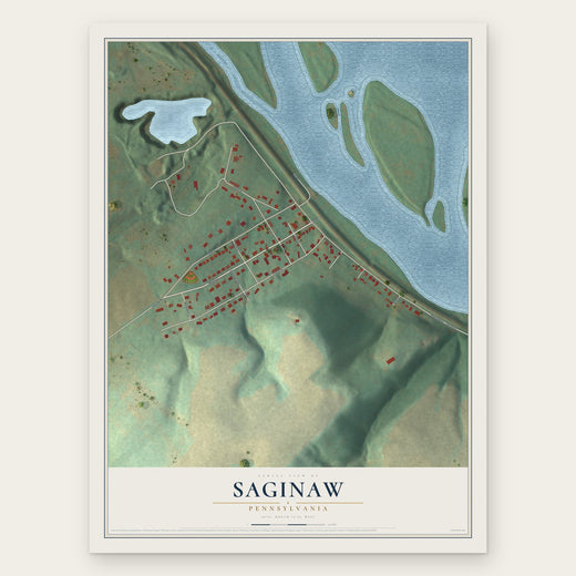 Saginaw, Pennsylvania map print, the full design