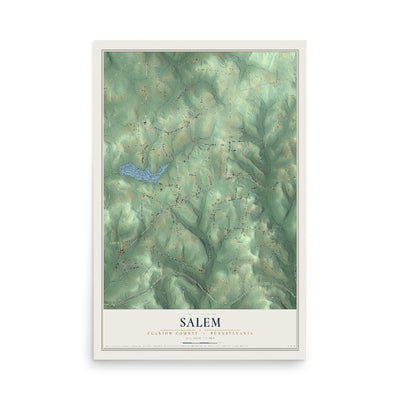 Map of Salem, Clarion County, Pennsylvania, 12 x 18 inch unframed archival matte print