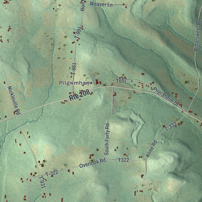 Second close-up of the map of Salem, Clarion County, Pennsylvania print showing more streets and buildings