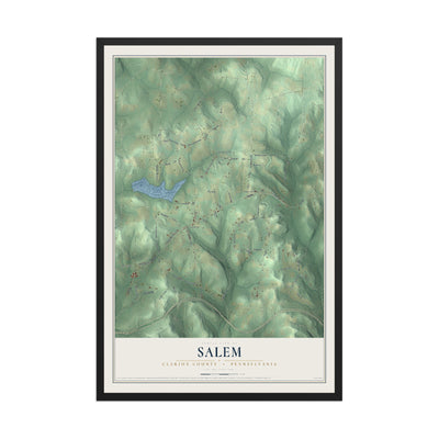 Map of Salem, Clarion County, Pennsylvania, 12 x 18 inch print in a black wood frame
