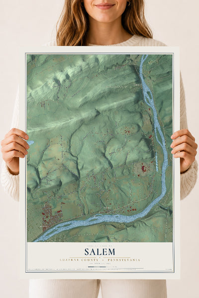 Map of Salem, Luzerne County, Pennsylvania, 18 x 24 inch unframed archival matte print