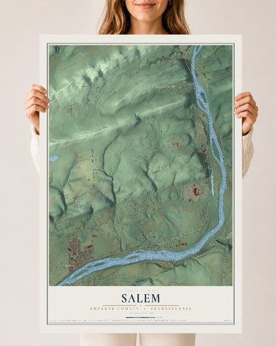 Map of Salem, Luzerne County, Pennsylvania, 24 x 36 inch unframed archival matte print