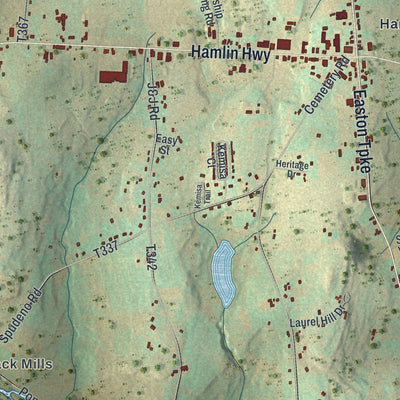 Second close-up of the map of Salem, Wayne County, Pennsylvania print showing more streets and buildings