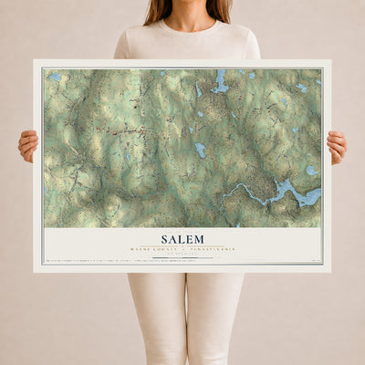 Map of Salem, Wayne County, Pennsylvania, 24 x 36 inch unframed archival matte print