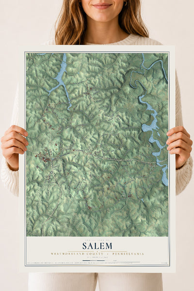 Map of Salem, Westmoreland County, Pennsylvania, 18 x 24 inch unframed archival matte print