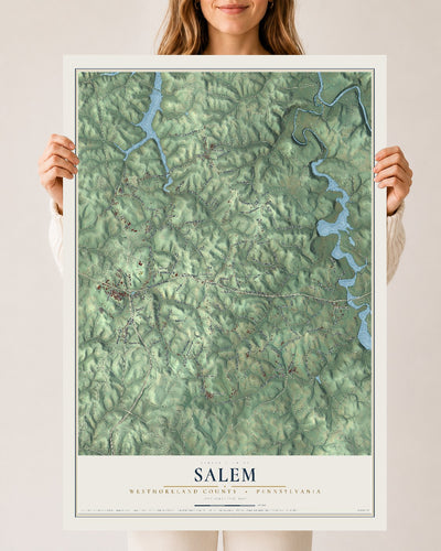 Map of Salem, Westmoreland County, Pennsylvania, 24 x 36 inch unframed archival matte print