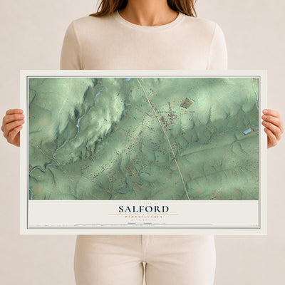Map of Salford, Pennsylvania, 12 x 18 inch unframed archival matte print