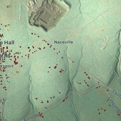 Second close-up of the map of Salford, Pennsylvania print showing more streets and buildings