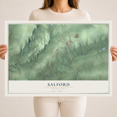 Map of Salford, Pennsylvania, 18 x 24 inch unframed archival matte print