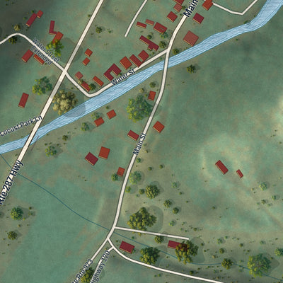 Close-up of the map of Salladasburg, Pennsylvania print showing street and building detail