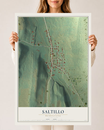 Map of Saltillo, Pennsylvania, 24 x 36 inch unframed archival matte print