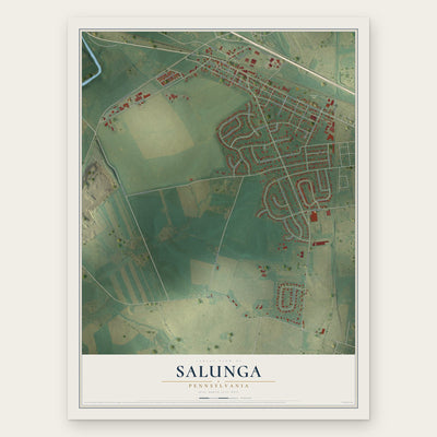 Salunga, Pennsylvania map print, the full design