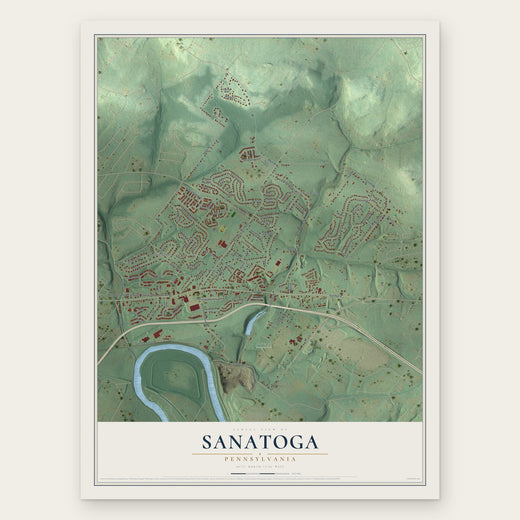 Sanatoga, Pennsylvania map print, the full design