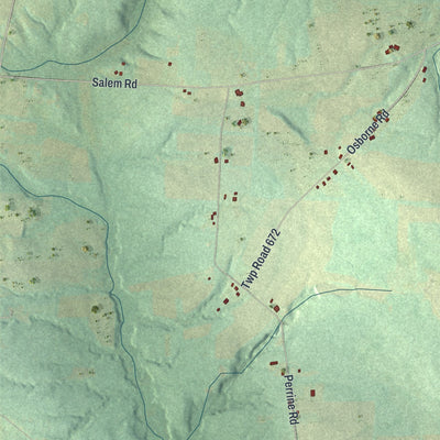 Second close-up of the map of Sandy Creek, Pennsylvania print showing more streets and buildings