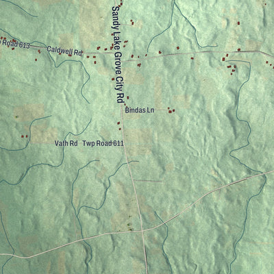 Close-up of the map of Sandy Lake, Mercer County, Pennsylvania print showing street and building detail