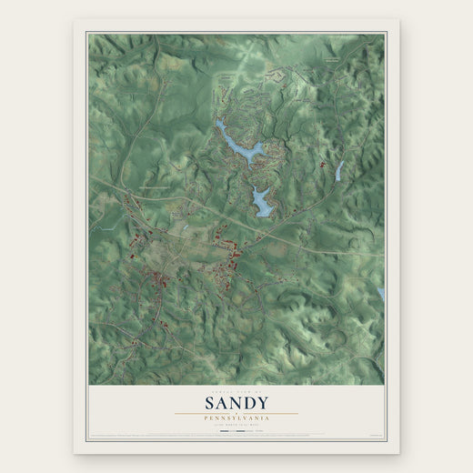 Sandy, Pennsylvania map print, the full design