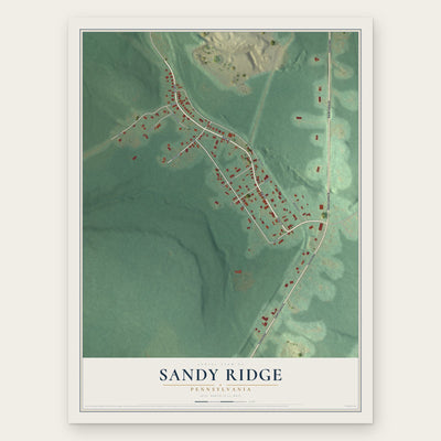 Sandy Ridge, Pennsylvania map print, the full design