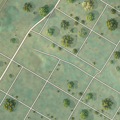 Second close-up of the map of Sankertown, Pennsylvania print showing more streets and buildings