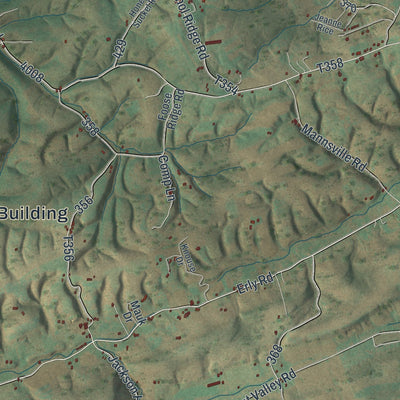 Close-up of the map of Saville, Pennsylvania print showing street and building detail