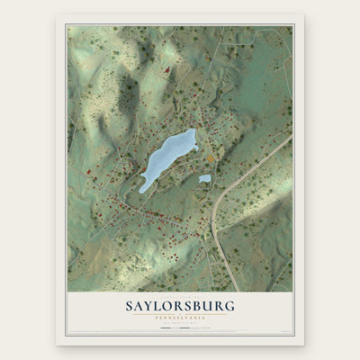 Saylorsburg, Pennsylvania map print, the full design