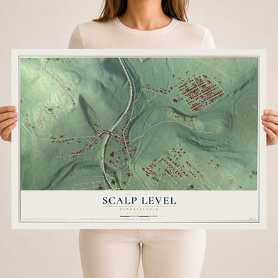 Map of Scalp Level, Pennsylvania, 18 x 24 inch unframed archival matte print