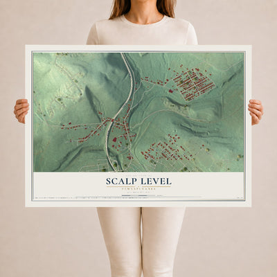 Map of Scalp Level, Pennsylvania, 24 x 36 inch unframed archival matte print