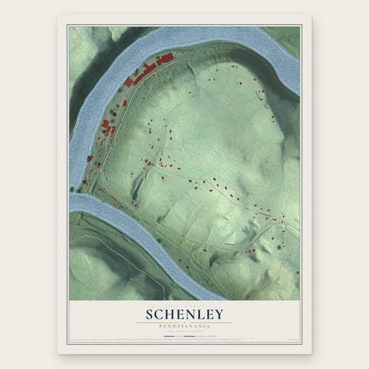 Schenley, Pennsylvania map print, the full design