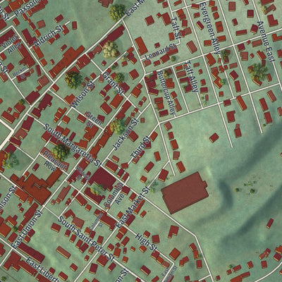Close-up of the map of Schuylkill Haven, Pennsylvania print showing street and building detail
