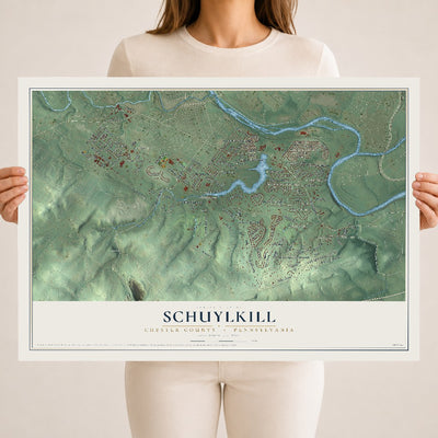 Map of Schuylkill, Chester County, Pennsylvania, 18 x 24 inch unframed archival matte print