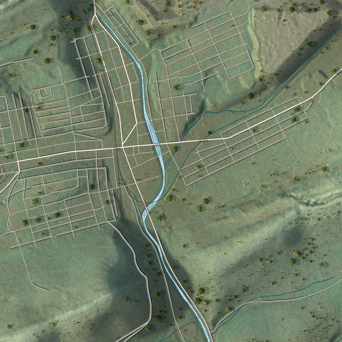 Close-up of the map of Schuylkill, Schuylkill County, Pennsylvania print showing street and building detail