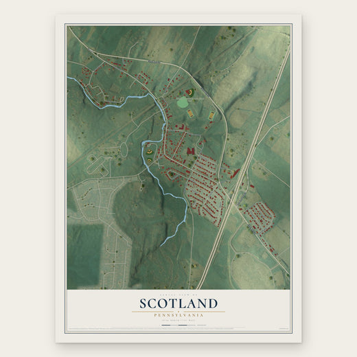Scotland, Pennsylvania map print, the full design