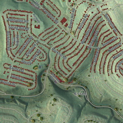 Second close-up of the map of Scott, Allegheny County, Pennsylvania print showing more streets and buildings
