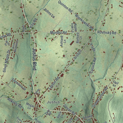 Close-up of the map of Scott, Lackawanna County, Pennsylvania print showing street and building detail