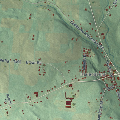 Close-up of the map of Scott, Lawrence County, Pennsylvania print showing street and building detail