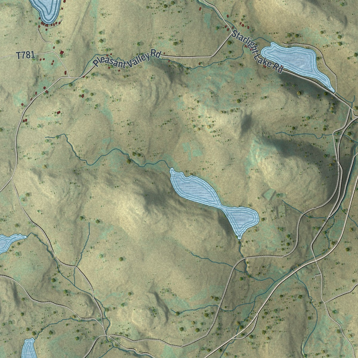Second close-up of the map of Scott, Wayne County, Pennsylvania print showing more streets and buildings