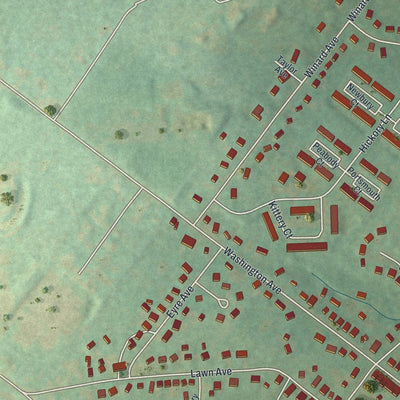 Second close-up of the map of Sellersville, Pennsylvania print showing more streets and buildings