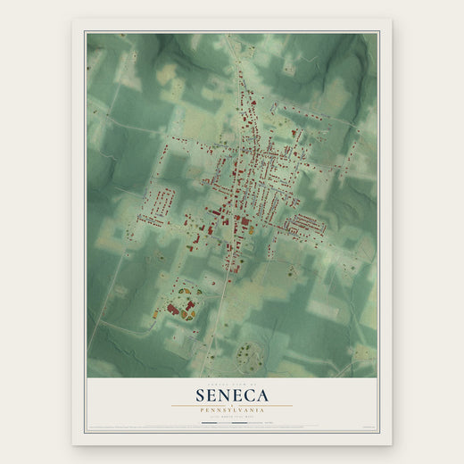 Seneca, Pennsylvania map print, the full design