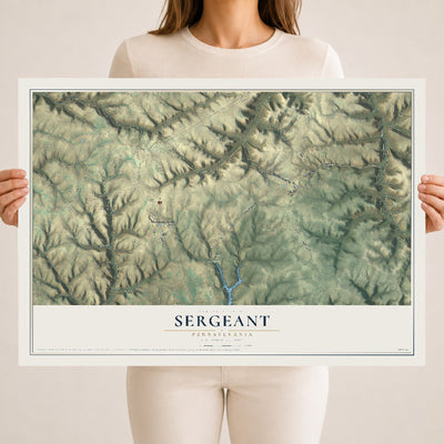 Map of Sergeant, Pennsylvania, 18 x 24 inch unframed archival matte print