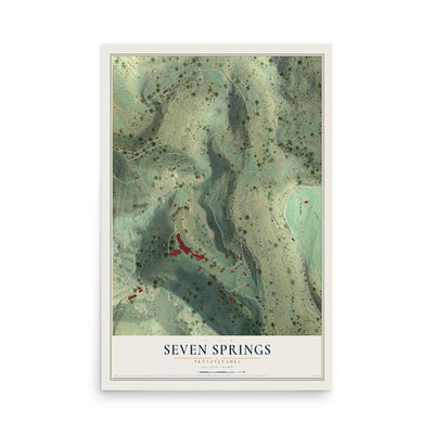 Map of Seven Springs, Pennsylvania, 12 x 18 inch unframed archival matte print
