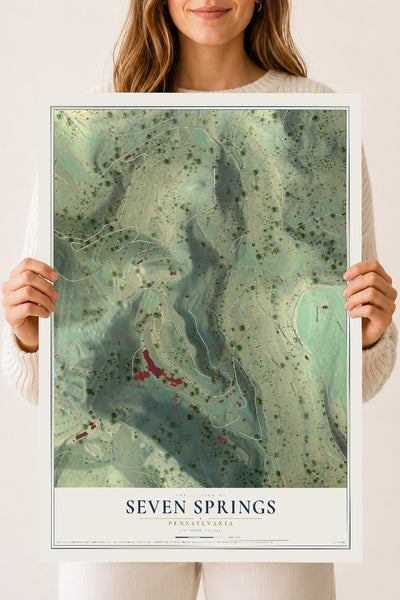 Map of Seven Springs, Pennsylvania, 18 x 24 inch unframed archival matte print