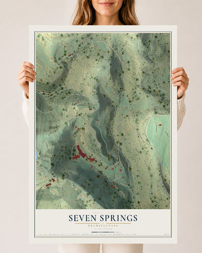 Map of Seven Springs, Pennsylvania, 24 x 36 inch unframed archival matte print