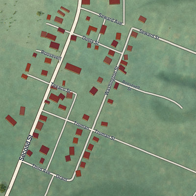 Second close-up of the map of Seward, Pennsylvania print showing more streets and buildings
