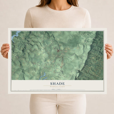 Map of Shade, Pennsylvania, 12 x 18 inch unframed archival matte print