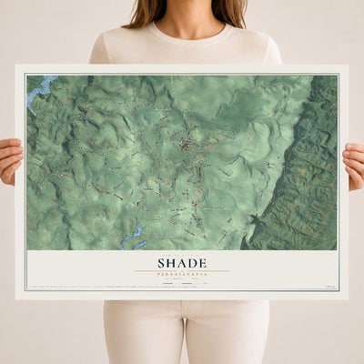 Map of Shade, Pennsylvania, 18 x 24 inch unframed archival matte print