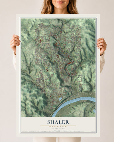 Map of Shaler, Pennsylvania, 24 x 36 inch unframed archival matte print