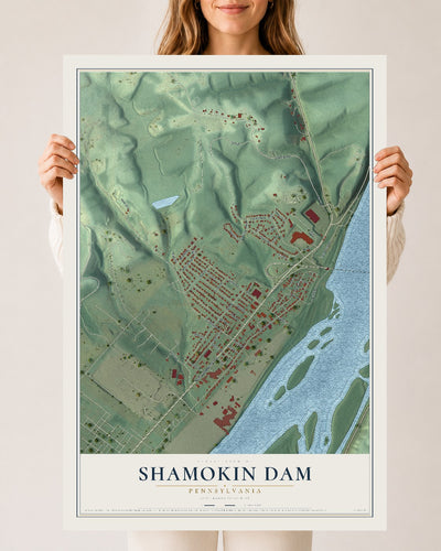 Map of Shamokin Dam, Pennsylvania, 24 x 36 inch unframed archival matte print