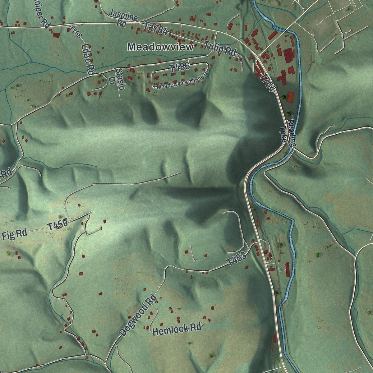 Close-up of the map of Shamokin, Northumberland County, Pennsylvania print showing street and building detail