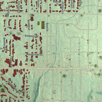 Second close-up of the map of Sharon, Mercer County, Pennsylvania print showing more streets and buildings